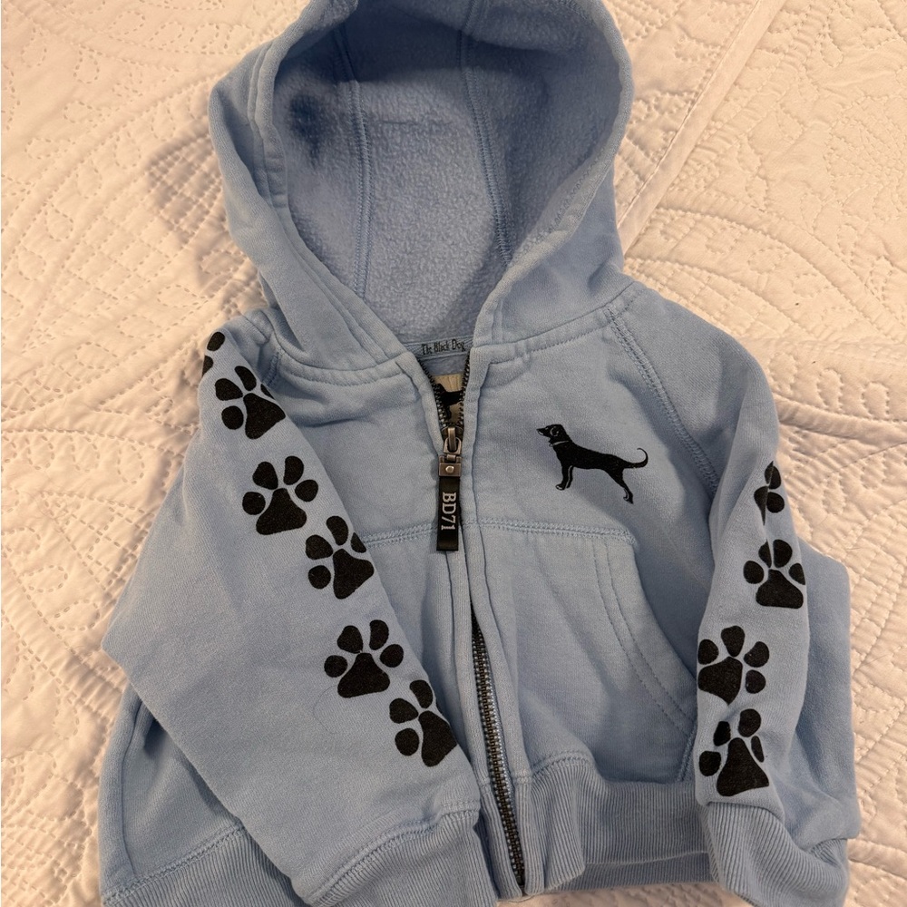 Black Dog Full Zip toddler Hoodie (12-18 months)